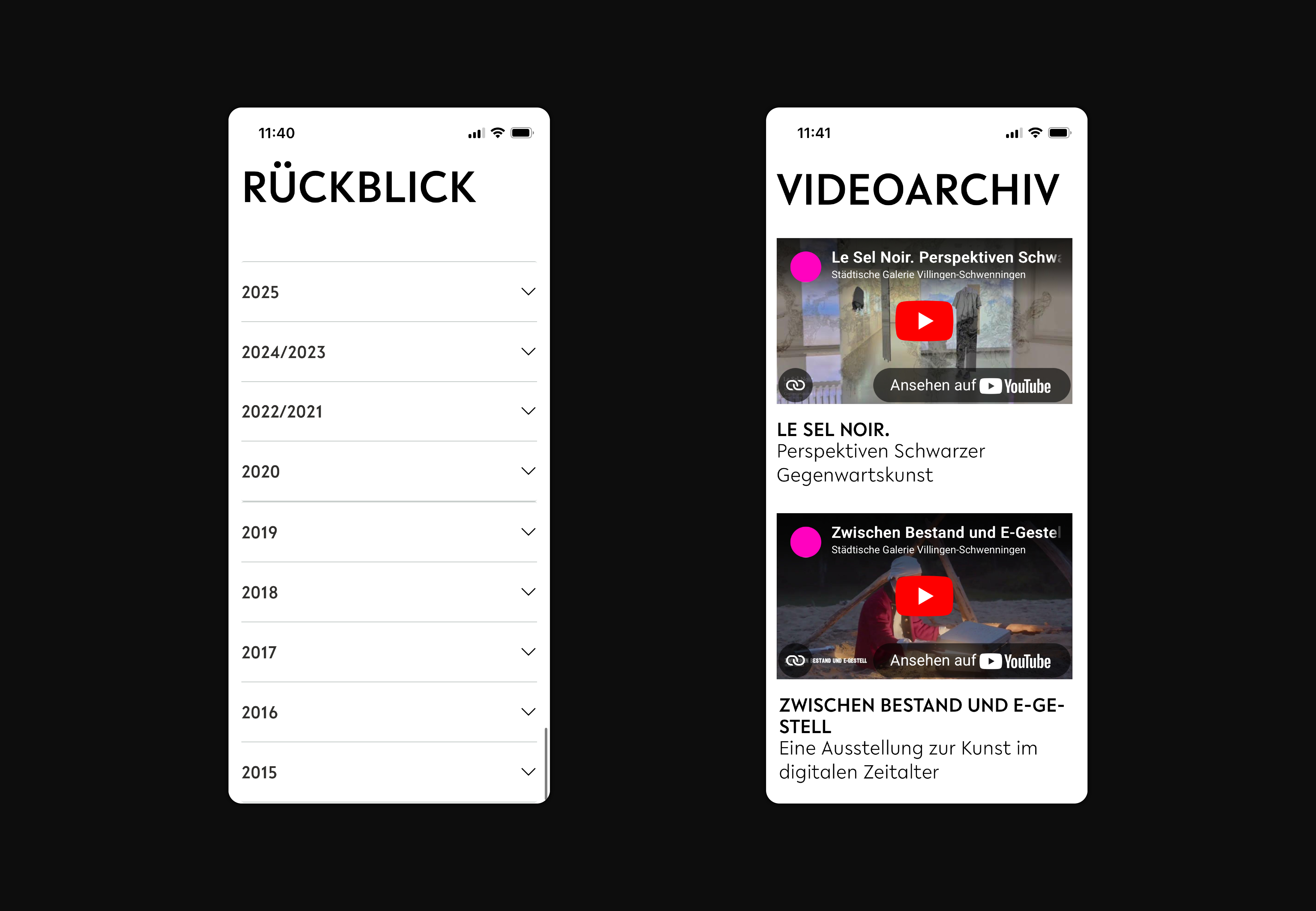 Städtische Galerie Villingen-Schwennigen, Webdesign